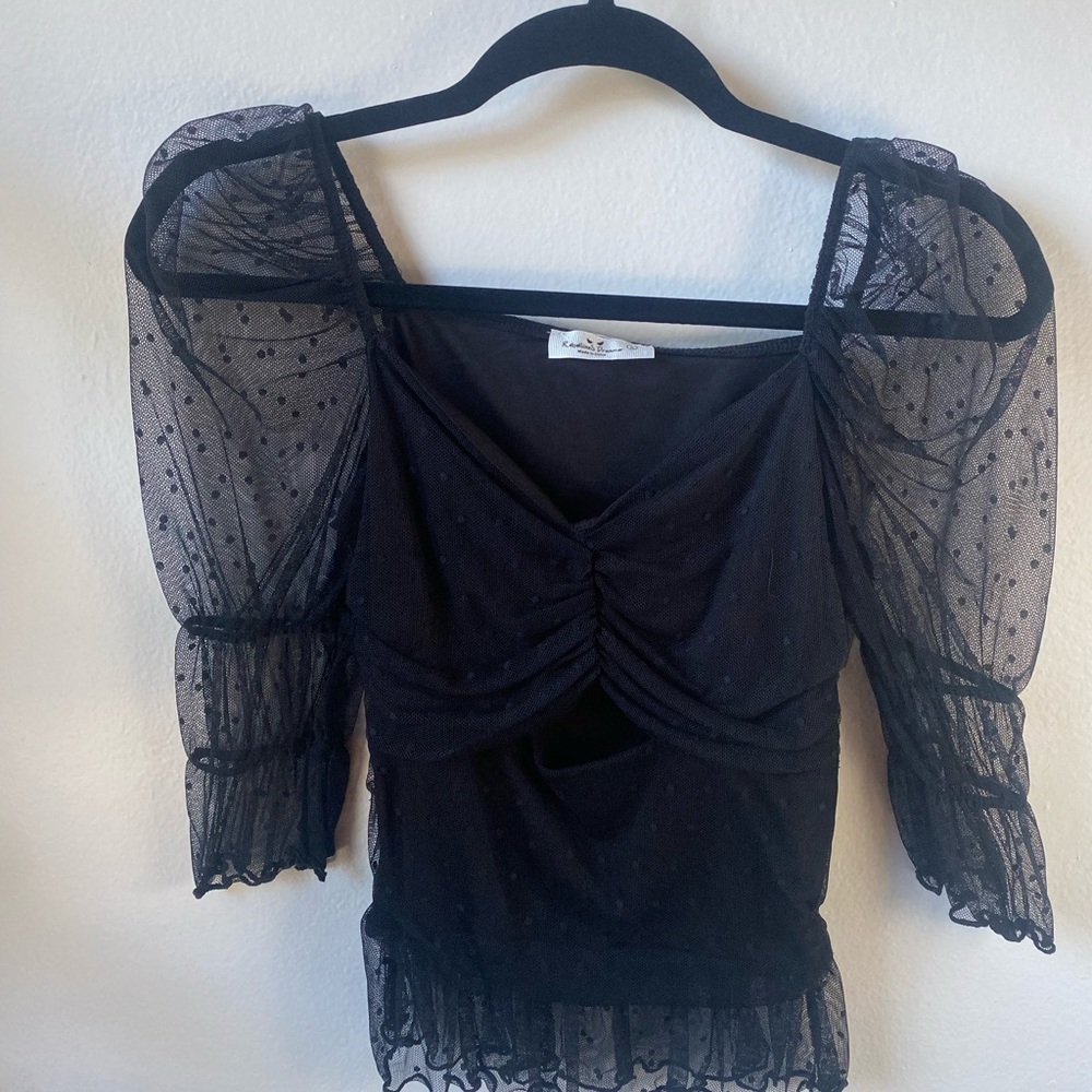 sheer black top